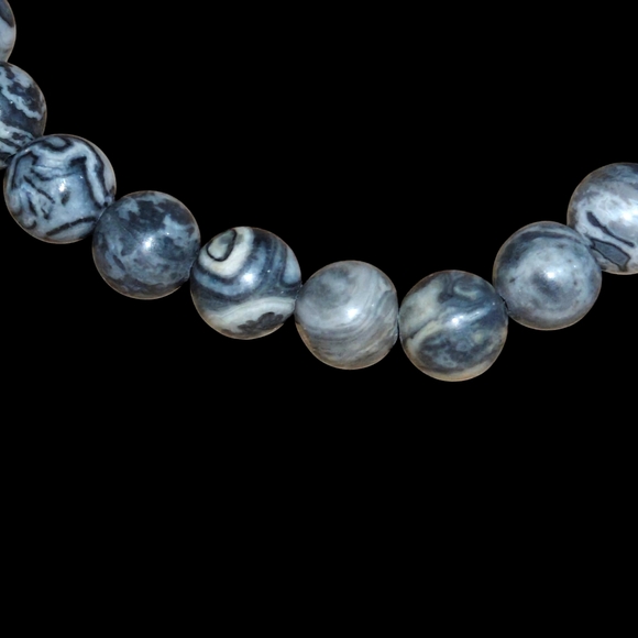 Map Stone Jasper Bracelet - 8mm Unisex - Picture 5 of 6